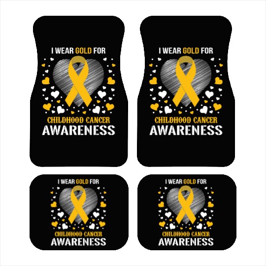 I Wear Childhood Cancer Awareness Supporter Ribbon Car Mats