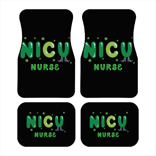 Cute NICU nurse St. Patrick's design Car Mats