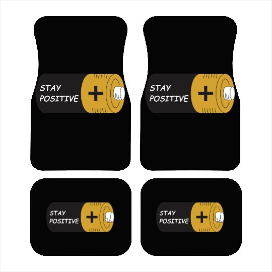 Stay Positive Battery Cell Motivation Sticker Car Mats