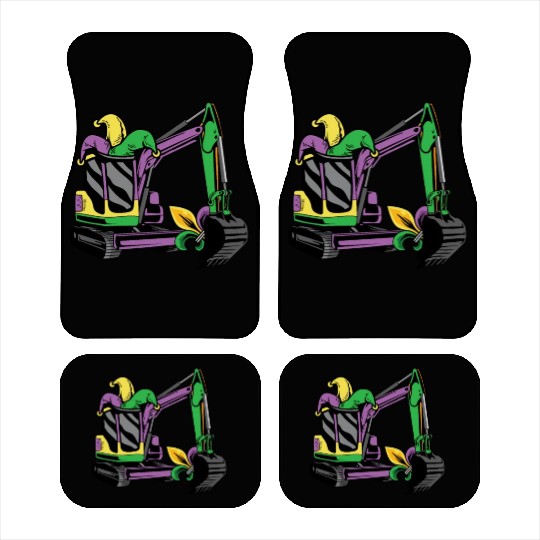 Excavator Mardi Gras Car Mats