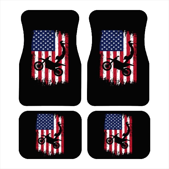 Supercross Freestyle Motocross American Flag Car Mats