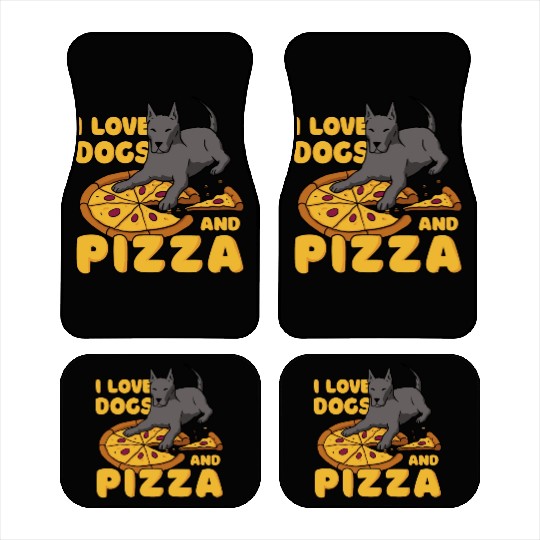 I love dogs and pizza Car Mats