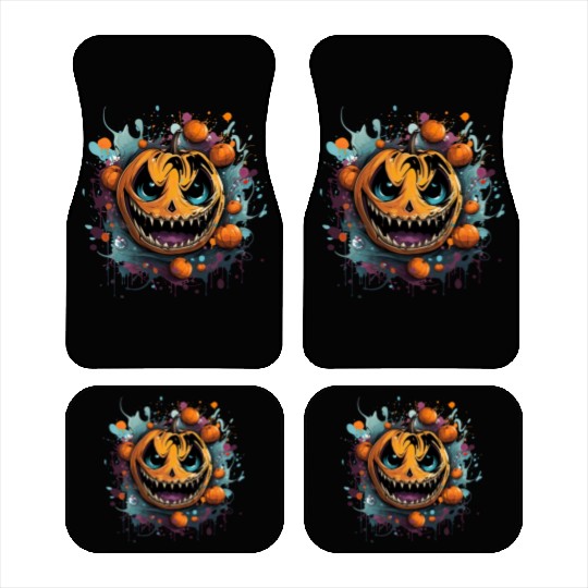 Bad Pumpkin Creppy Halloween Car Mats