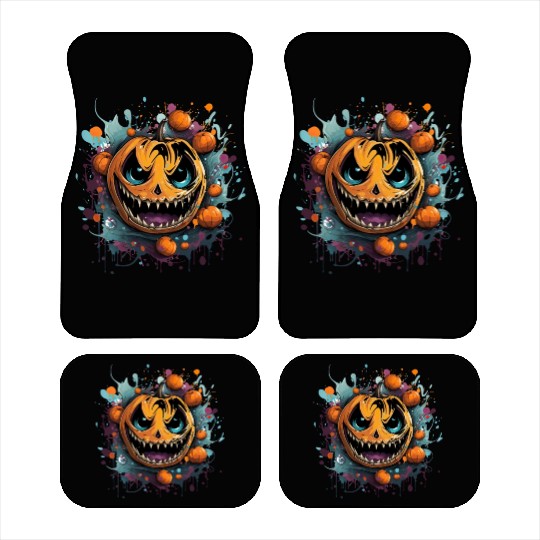 Bad Pumpkin Creppy Halloween Car Mats