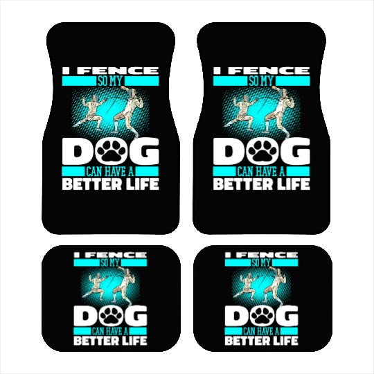Fencing Fencer Dog Car Mats