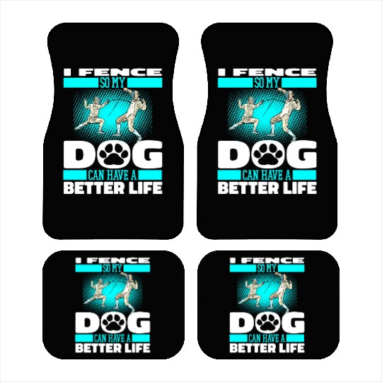 Fencing Fencer Dog Car Mats
