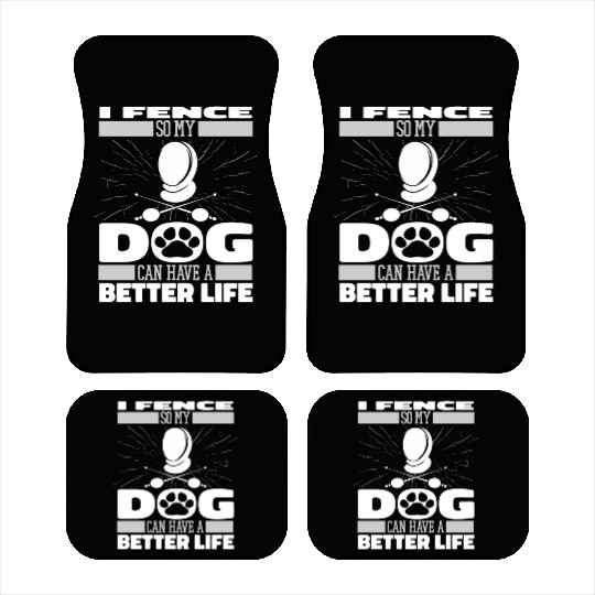 Fencing Fencer Dog Car Mats