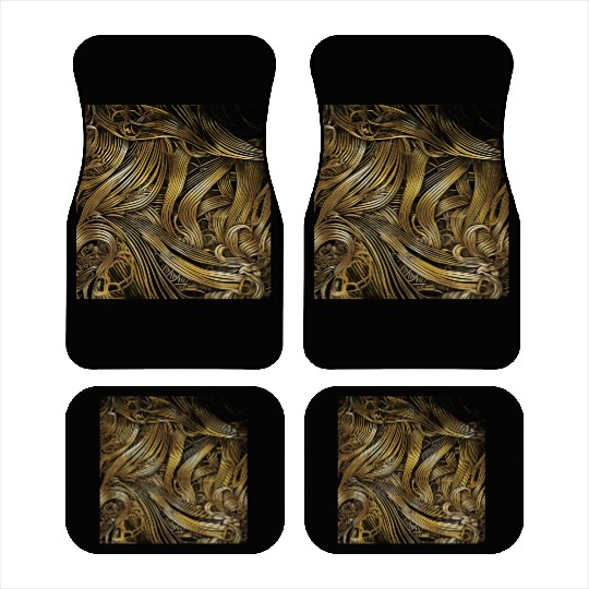 Gold Line Pattern Car Mats