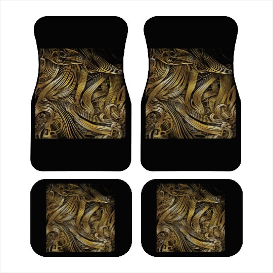 Gold Line Pattern Car Mats