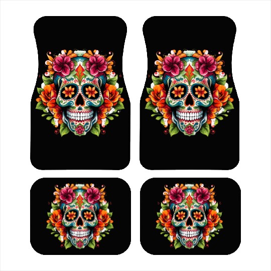 Day of the Dead Iconic Sugar Skull Car Mats