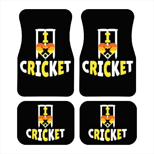 I Love Cricket Car Mats