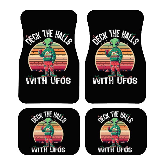Beam Me Up Santa Claus Alien Christmas Ufo Coffee Car Mats