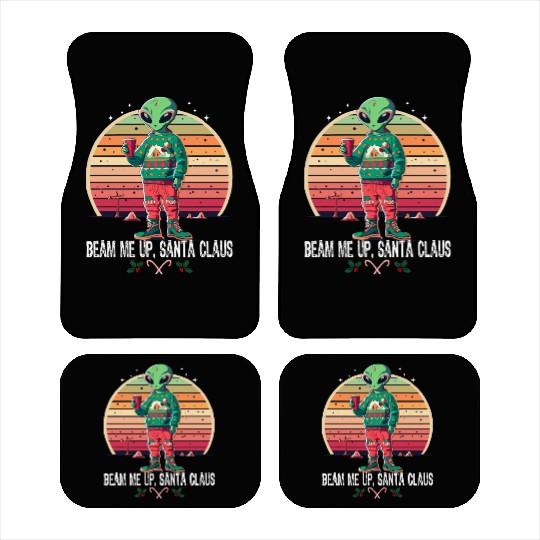 Beam Me Up Santa Claus Alien Christmas Ufo Coffee Car Mats