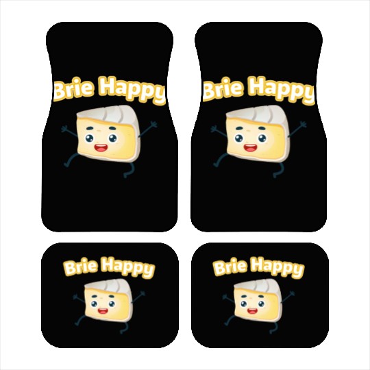 Brie Happy: Cheesy Pun for Cheese Lovers Car Mats