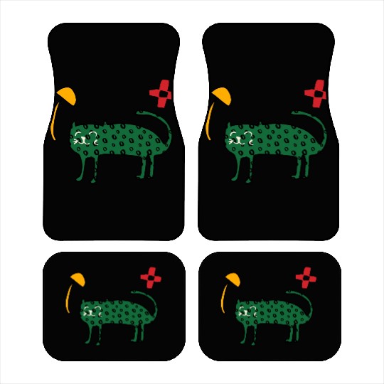 Spring Cute Green Cat Car Mats