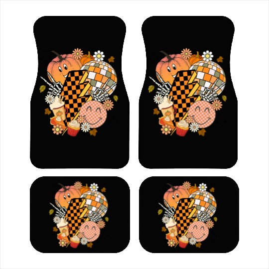Pumpkin lightning Car Mats