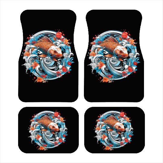 Koi Fish Koi Carp Japanese Koi Garden-Pond Koi Car Mats
