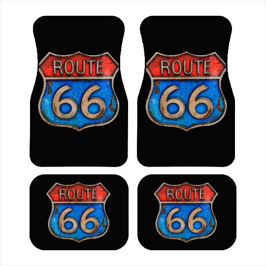 Route 66 vintage sign - Rusty metal Car Mats