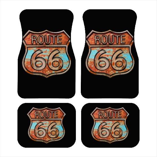 Route 66 vintage sign - Rusty metal sign Car Mats