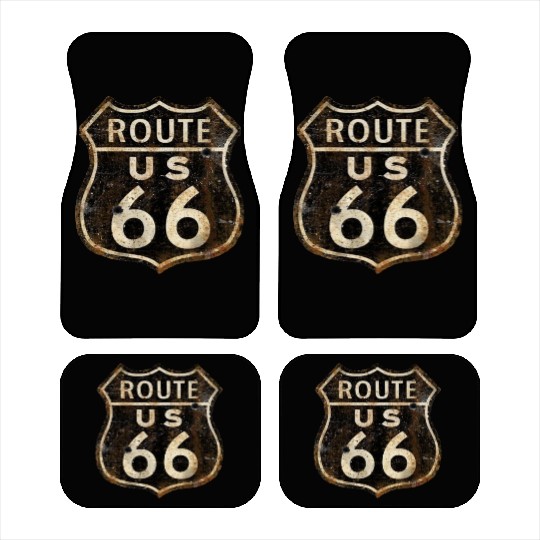Route 66 vintage sign 2 Car Mats