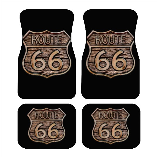 Route 66 vintage sign - Wood log signage Car Mats