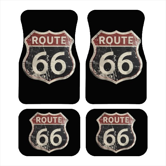 Route 66 vintage sign Car Mats