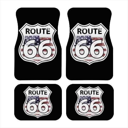 Route 66 - American Flag Car Mats