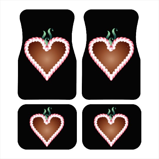 Gingerbread heart folk festival with icing and bow Car Mats