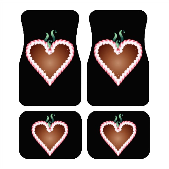 Gingerbread heart folk festival with icing and bow Car Mats
