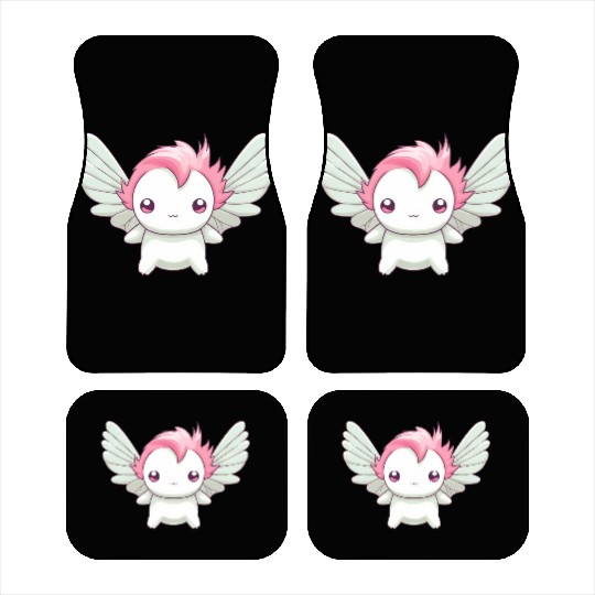 Sweet Axolotl with Angel Wings: Heavenly Design Car Mats