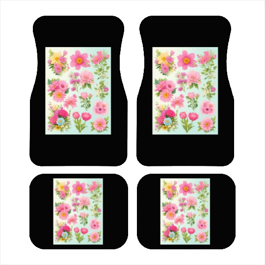 Iris and Indigo Spring Flowers Car Mats
