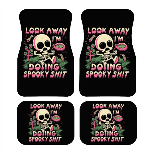 Spooky Shit Skeleton Girl in Arm Halloween Car Mats