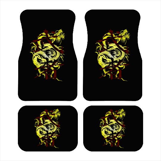 Yellow Dragon Warrior Car Mats