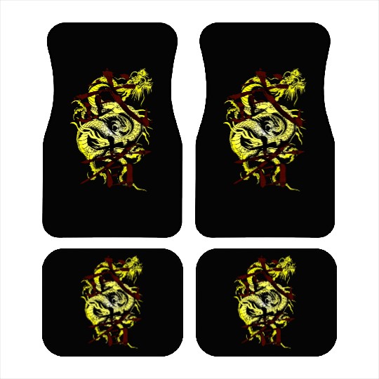 Yellow Dragon Warrior Car Mats