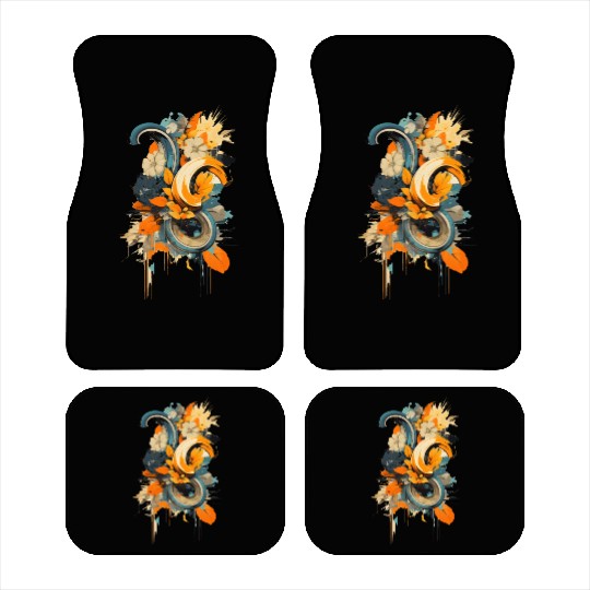 Abstract Banana Flower Car Mats