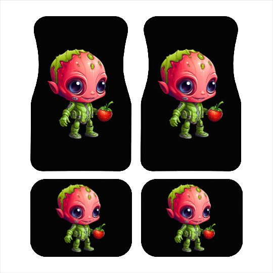 Strawberry Alien: Green & Red in Harmony Car Mats