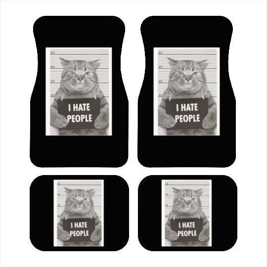 I hate people cat Car Mats