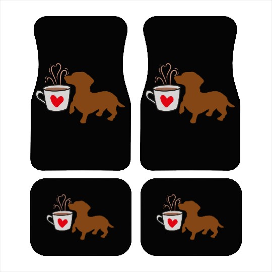 I Love Coffee And Dachshund Dogs Car Mats