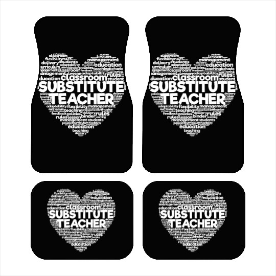 Substitute Teacher Word Cloud Back To School Car Mats