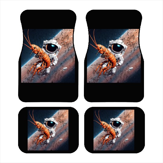 Astronaut in space with shrimp Car Mats