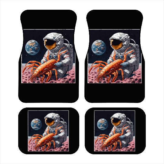 Astronaut in space with shrimp Car Mats