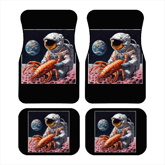 Astronaut in space with shrimp Car Mats