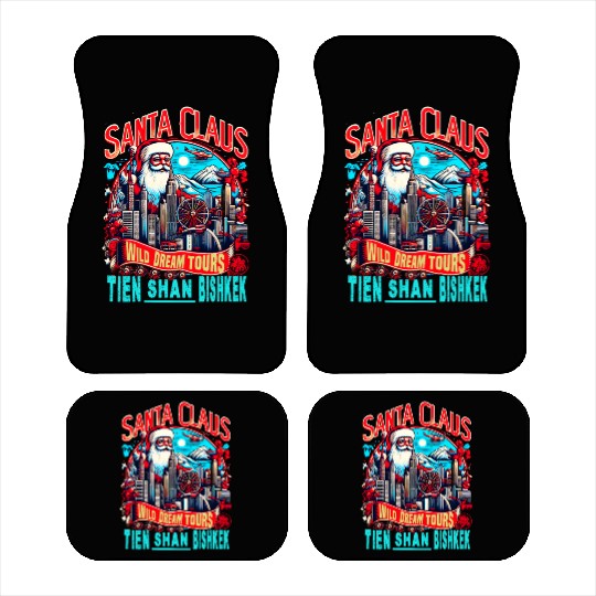 Santa Claus on an Adventure Travel World Tour Car Mats