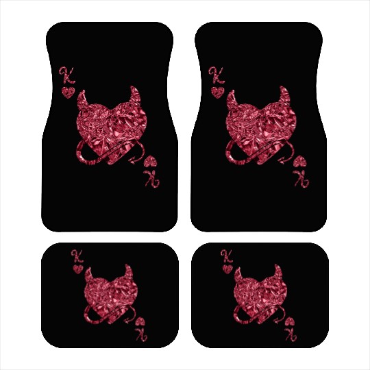 Halloween Card Game King of Hearts Devilish Car Mats
