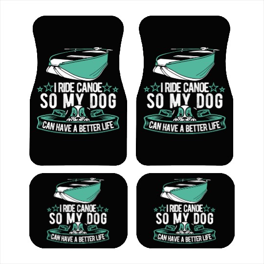 Canoe Canoeing Canoeist Dog Car Mats