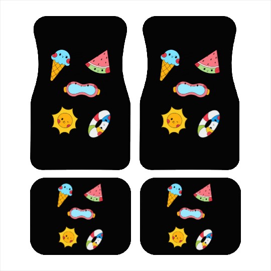 Cute Summer Pool Party Sticker Pack Car Mats