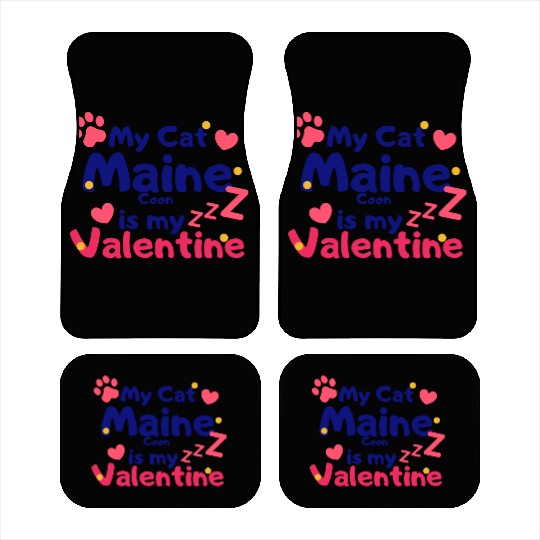 My Cat Maine Is My Valentine Car Mats