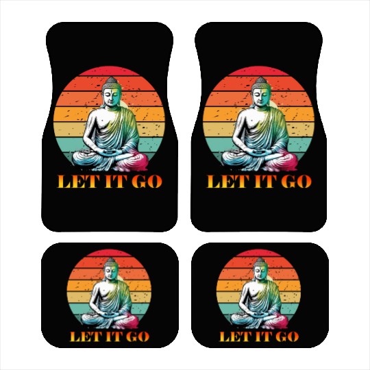 Let It Go, Yoga Buddhism Retro Car Mats