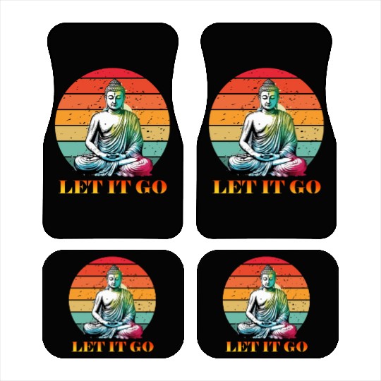 Let It Go, Yoga Buddhism Retro Car Mats