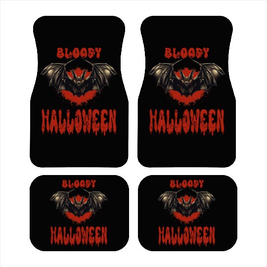 Bloody Halloween Vampire Bat Spooky Car Mats